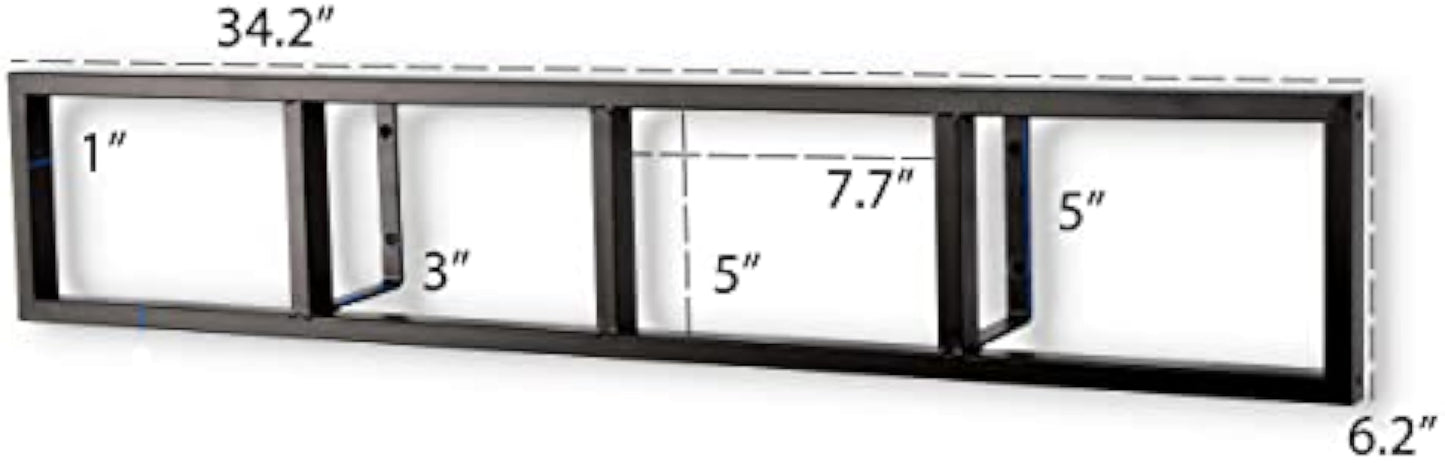 You Have Space Wall Mount 34 Inch Media Storage Rack CD DVD Organizer Metal Floating Shelf Set of 2 Black