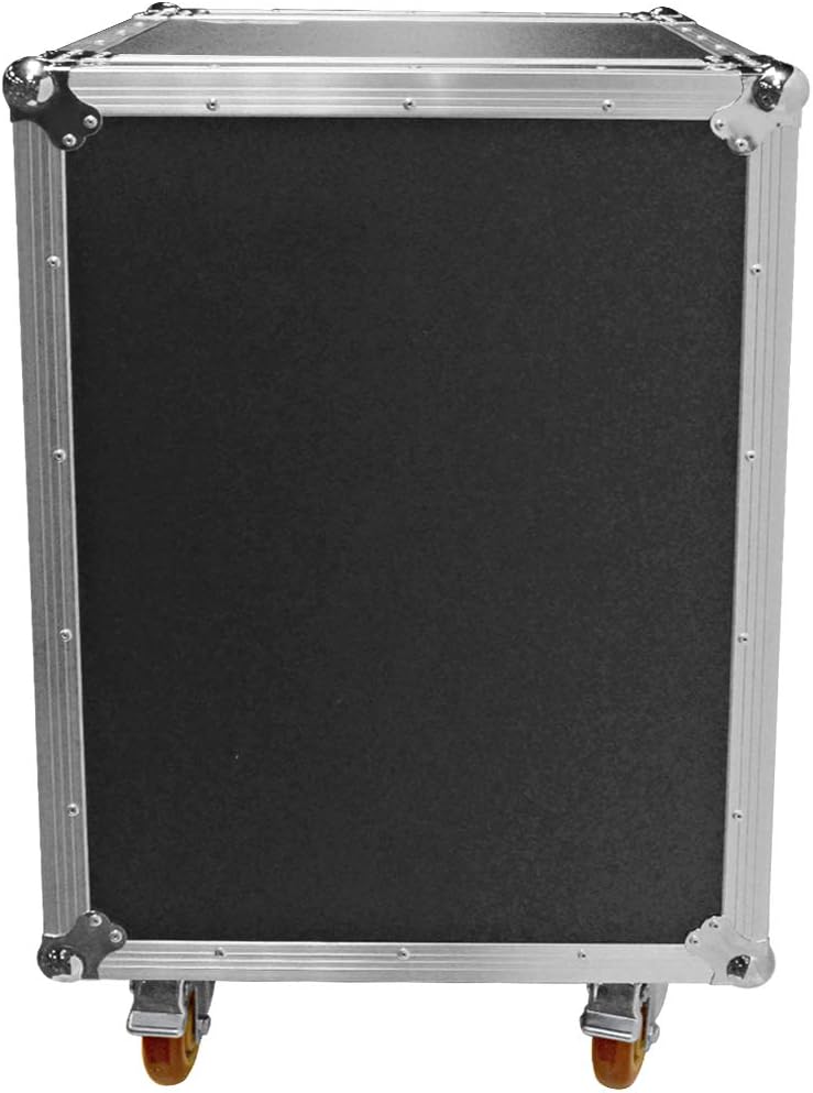 Seismic Audio - SATAC16U - Heavy Duty 16 Space ATA Rack Case with 4 Inch Casters - Pro Audio DJ Rack - 16U Server Network Case