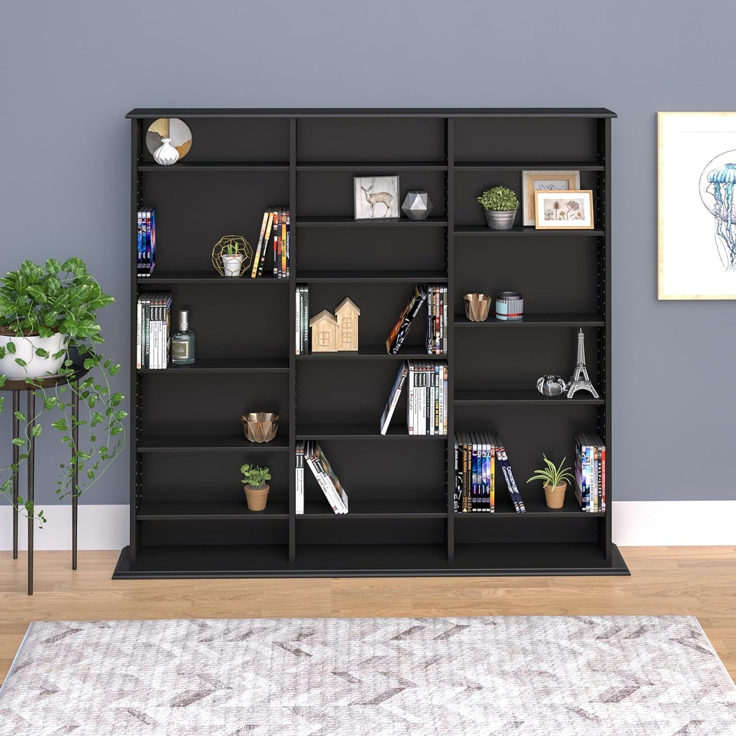Prepac Triple Width Wall Storage Cabinet, Black