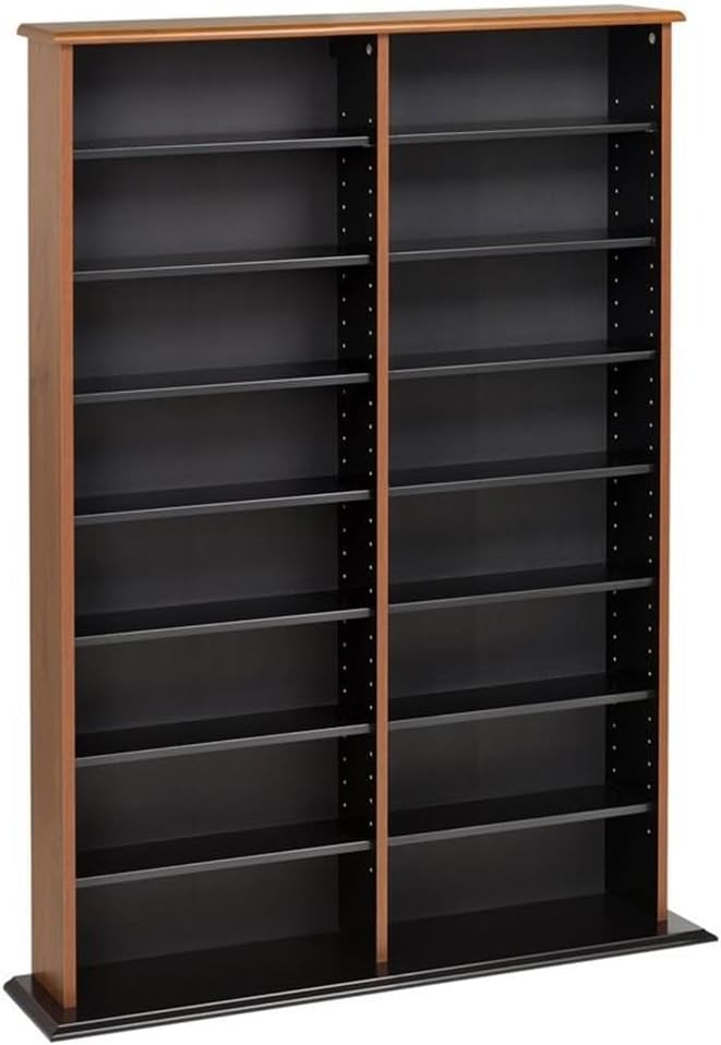 BOWERY HILL 64" CD DVD Wall Media Storage Rack in Black