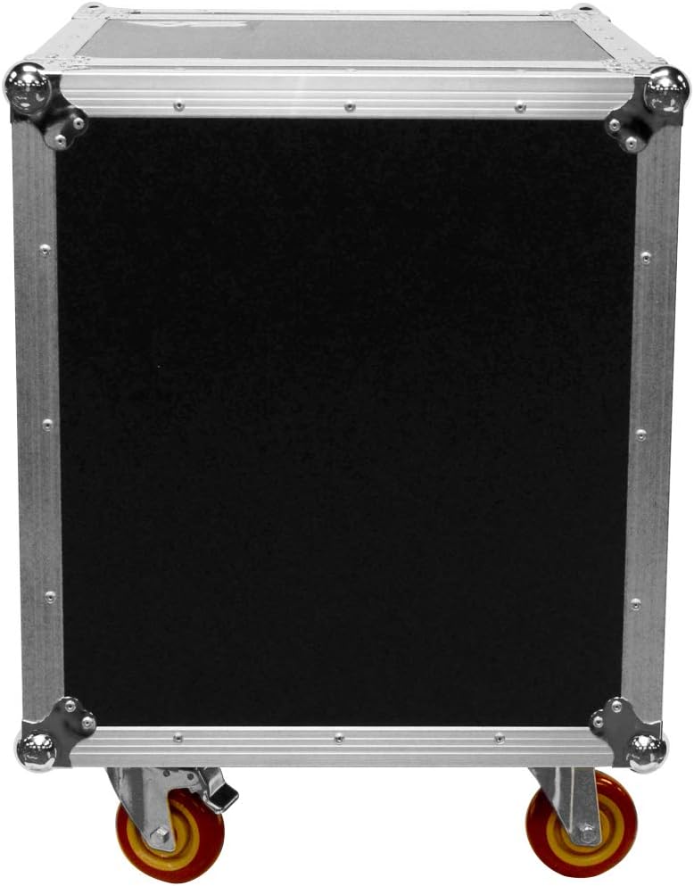 Seismic Audio - SATAC12U - Heavy Duty 12 Space ATA Rack Case with 4 Inch Casters - Pro Audio DJ Rack - 12U Server Network Case