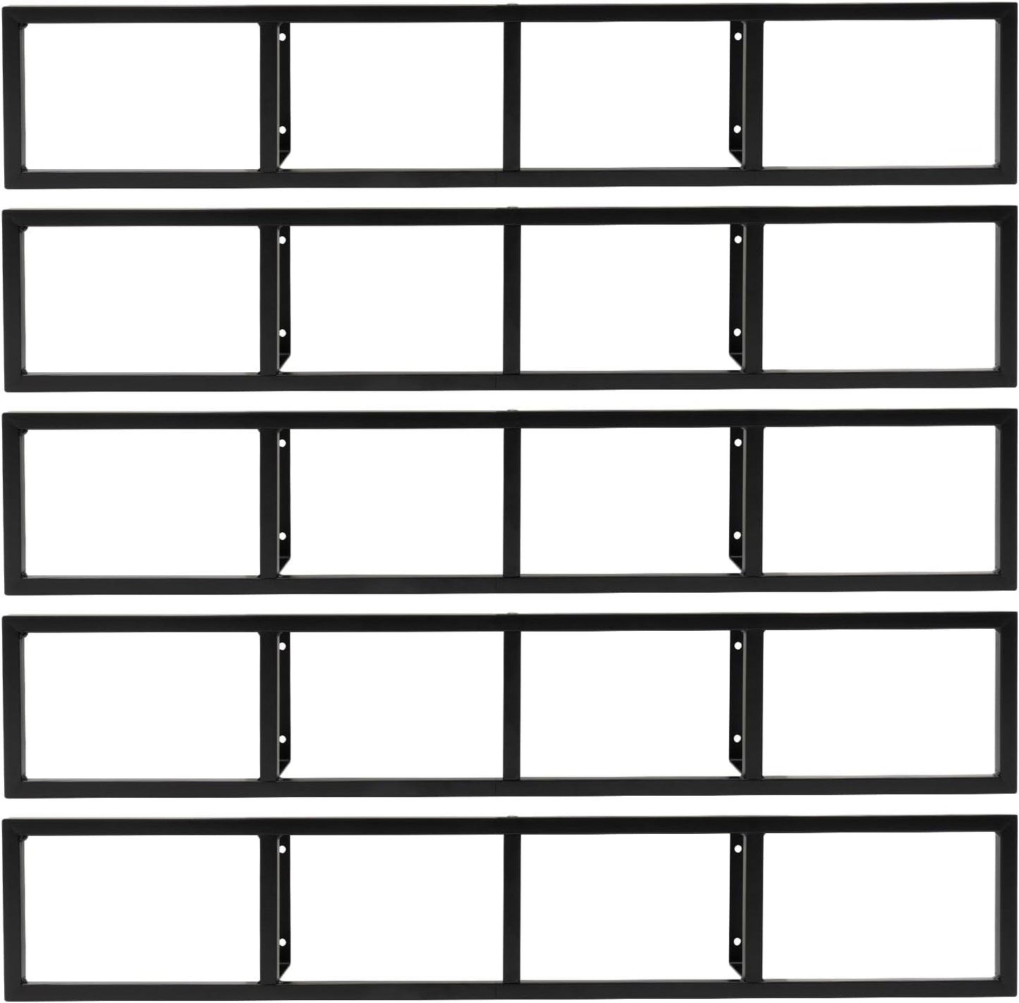 5Pcs Wall Mount Media Storage Rack 34 Inch CD DVD Organizer Metal Shelf Cube Storage Media Shelf and Video Game Organizer Black