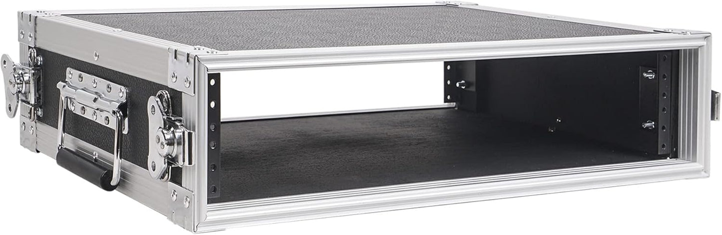 Sound Town 4U PA DJ Pro Audio Rack/Road ATA Case with 11U Slant Mixer Top, 20.2’ Rackable Depth, 4 Space Size - Pro Tour Grade (STMR-4U)