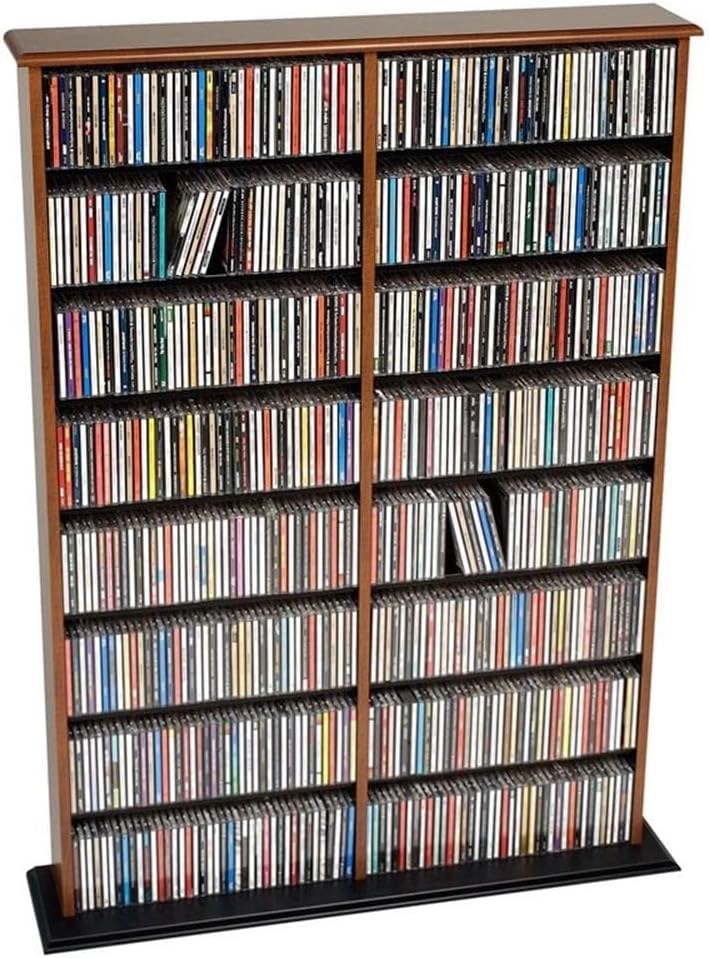 BOWERY HILL 64" CD DVD Wall Media Storage Rack in Black