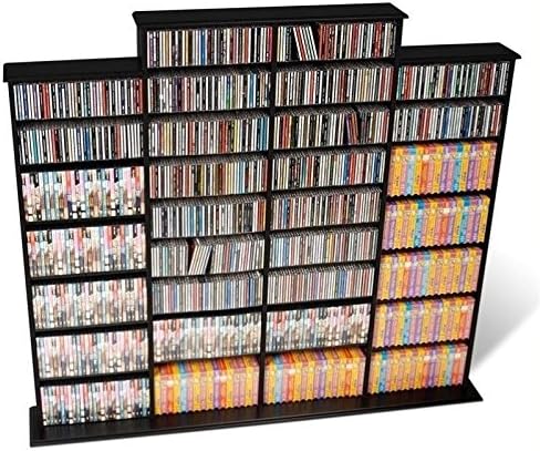 BOWERY HILL 64" CD DVD Wall Media Storage Rack in Black