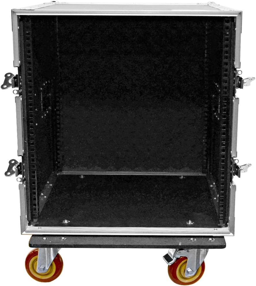 Seismic Audio - SATAC12U - Heavy Duty 12 Space ATA Rack Case with 4 Inch Casters - Pro Audio DJ Rack - 12U Server Network Case