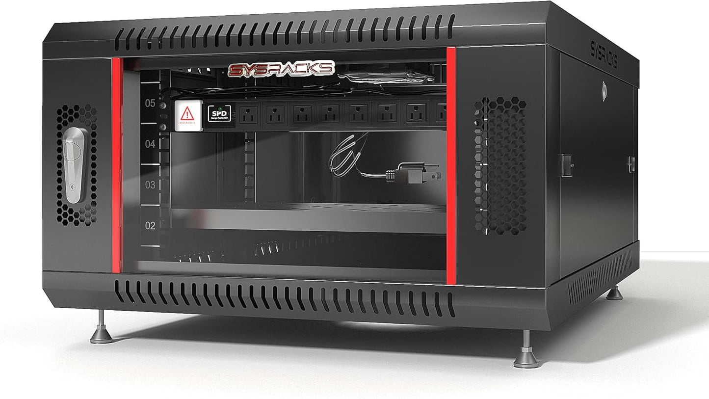 Server Rack 18U Wall Mount Server Rack Locking Wall Cabinet 19 Inch Rack Av Audio Video Rack Lockable Cabinet Network Rack with PDU - Shelf - Dust Proof Cable Entries - Fan - Wheels – Sysracks