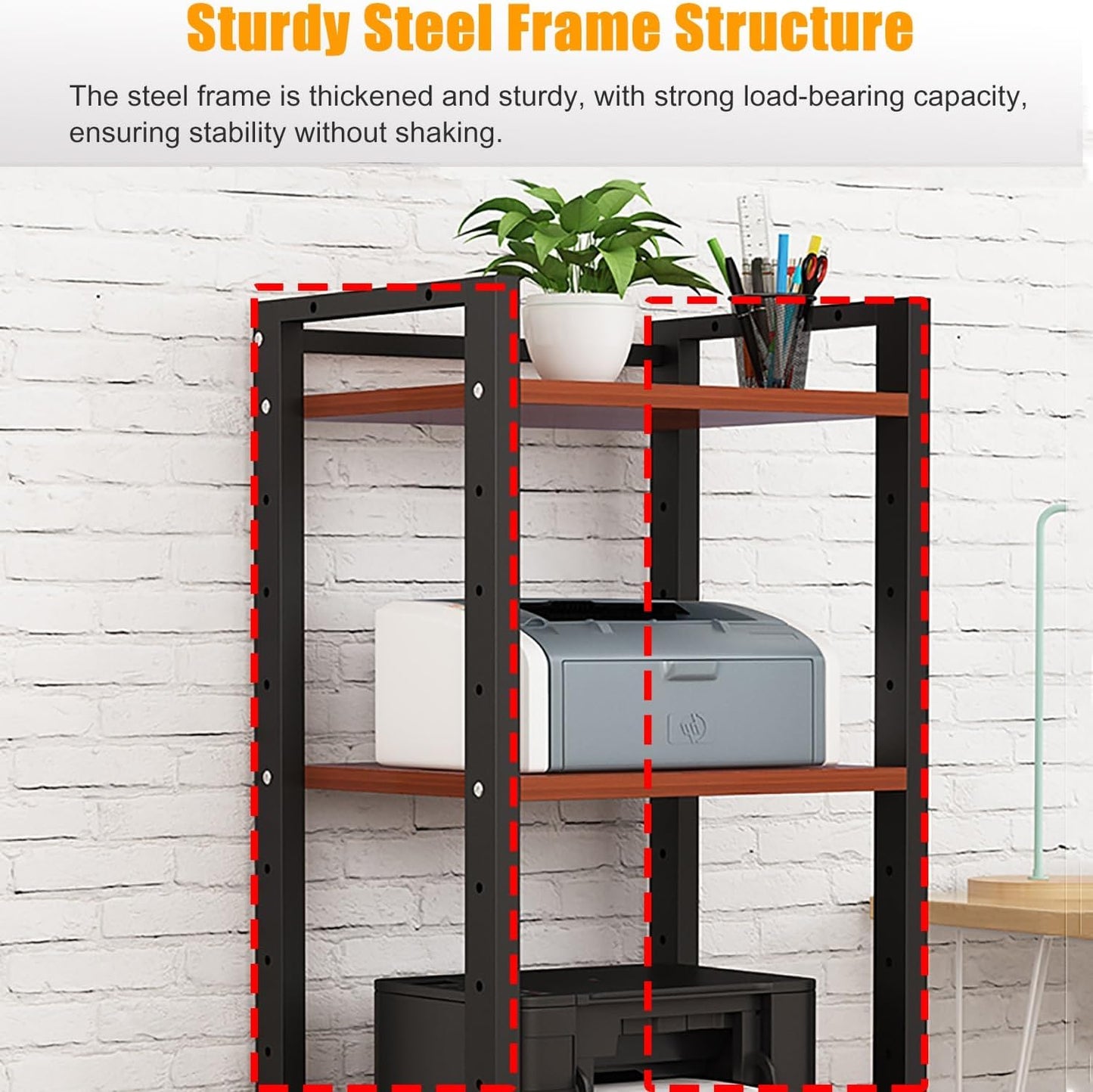 7-Tier AV Media Stand, Audio Rack Stereo Cabinet, Adjustable Media Storage Shelves with Wheels, CD Player Video Game Console Shelf Entertainment Component Stand(A)