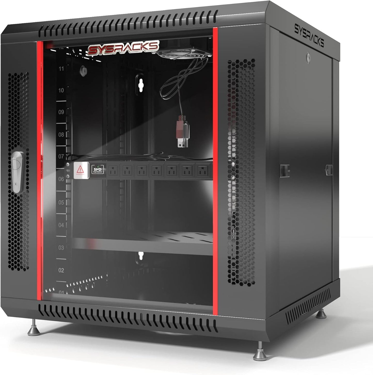 Server Rack 18U Wall Mount Server Rack Locking Wall Cabinet 19 Inch Rack Av Audio Video Rack Lockable Cabinet Network Rack with PDU - Shelf - Dust Proof Cable Entries - Fan - Wheels – Sysracks