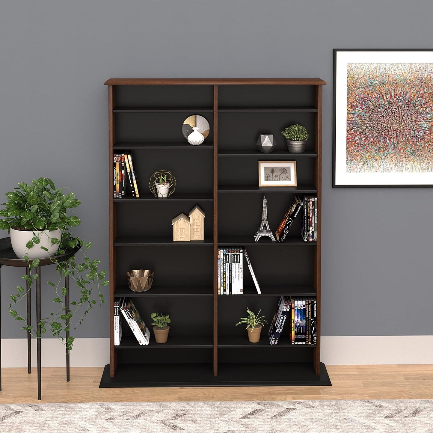 Prepac 2 Column Display Cabinet Media Storage, 38.75" Wide, Cherry